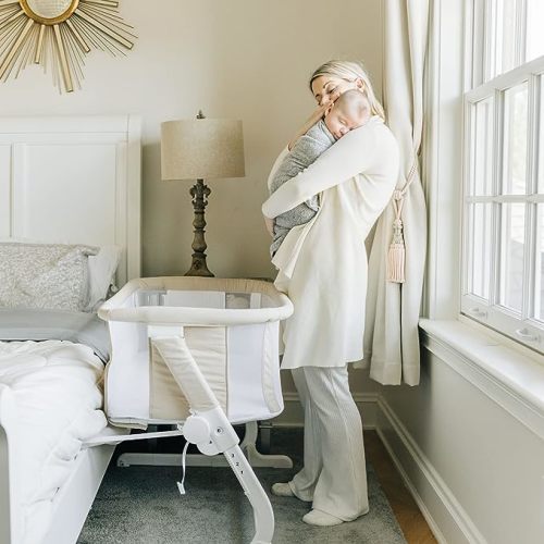 Baby Delight Beside Me Dreamer Bassinet | Bedside Sleeper & Baby Bassinet | 6-Position Height Adjustment | Organic Oat