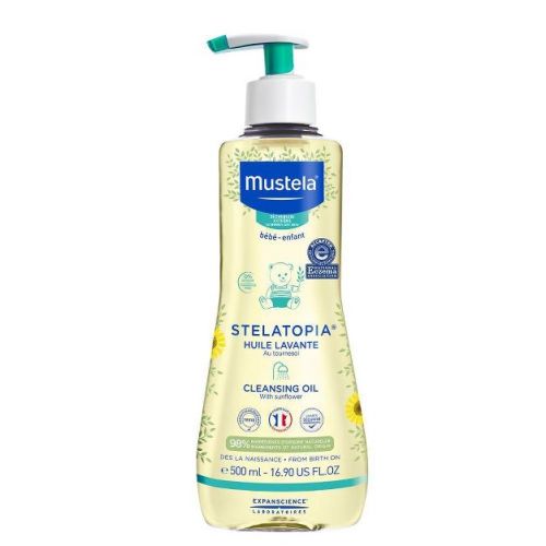 Mustela Stelatopia Cleansing Baby Oil for Eczema Prone Skin - 16.9 fl oz: Paraben-Free, Phthalate-Free, Contains Avocado, Pump Bottle
