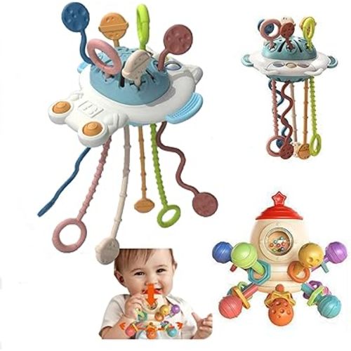 Baby Baby Sensory Toys Montessori Sensory Toys for Toddlers 1-3 Montessori Toy Food Grade Silicone Pull String Toys & Hand Gripping Ball Sensory Activity Toy Montessori Toys for 1 Year Old