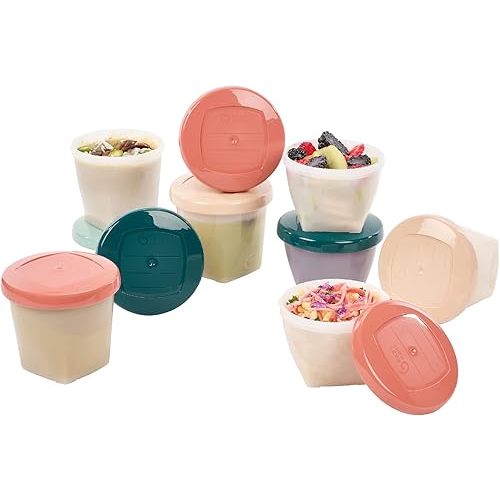 Babymoov Biosourced Food Storage Containers - BPA Free Bowls with Leak Proof Lids, Ideal to Store Baby Food or Snacks for Toddlers (Pick Your Set Size)