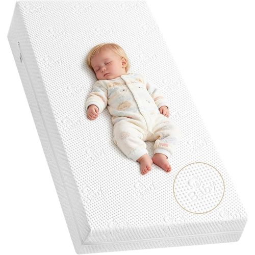 Crib Mattress, Dual Sided Memory Foam Baby Toddler Bed Mattress, 52" x 27.6" x 5.5" Mattresses for Baby Toddler, Fits Standard Cribs&Toddler Beds