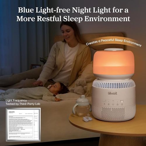 LEVOIT Humidifiers for Bedroom Baby, Sprout Evaporative with Dual Filters for Air & Water, Separate Sensor, Adjustable No Blue Nightlight, Auto Dry, Smart Control & Alexa, Auto Mode, 3.8L Tank for 36H