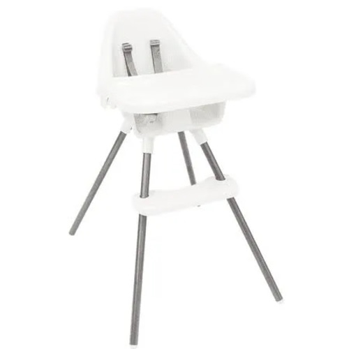 Regalo High Chair for Babies and Toddlers, Easy to Clean, Sturdy Award Winning Brand, Removable Oversized Tray with Cup Holder, Five Point Harness, White