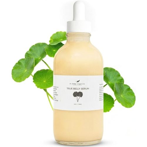 8 Sheep True Belly Serum, Pregnancy-Safe Skin Care Belly Oil with Triple-Weighted Hyaluronic Acid & Centella Asiatica, Supports Hydration & Skin Elasticity, Made in USA in Small Batches, 4 FL OZ
