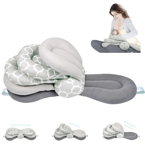 AIPINQI Adjustable Nursing Pillow, Breastfeeding Pillow Altering Layers Maternity, Gray