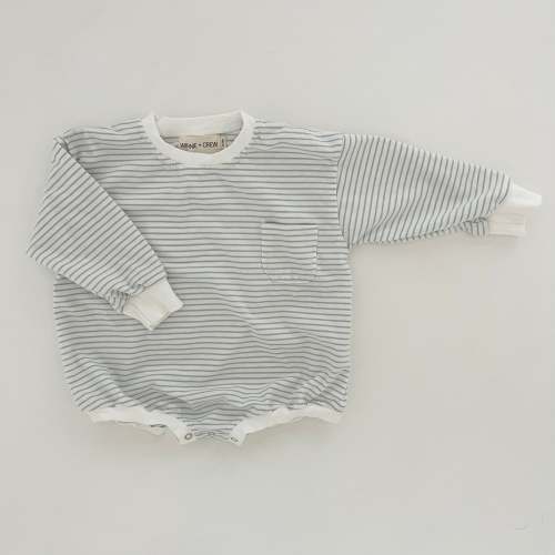 Harley Pocket Romper in Blue Stripes