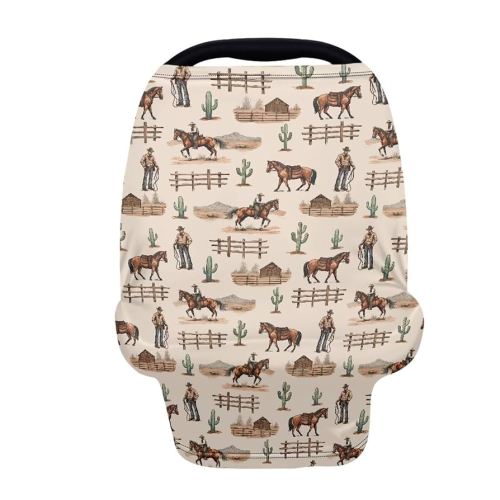 Belidome Western Cowboy Baby Stuff Nursing Scarf Breastfeeding Cover Baby Car Seat Covers, Soft Breathable Lightweight