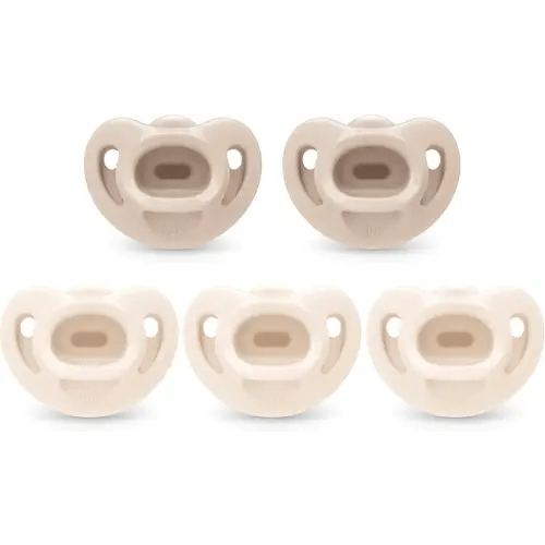 NUK 100% Silicone Comfy Orthodontic Pacifiers, 0-6 Months, Neutral Fashion, Timeless Collection, 5 Count