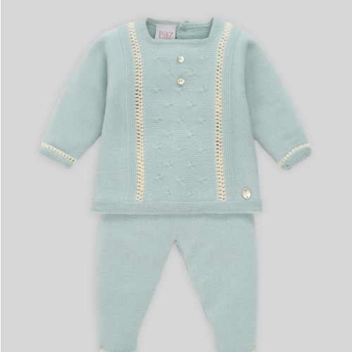 Conjunto bebé lana jubón + polaina SEMILLA