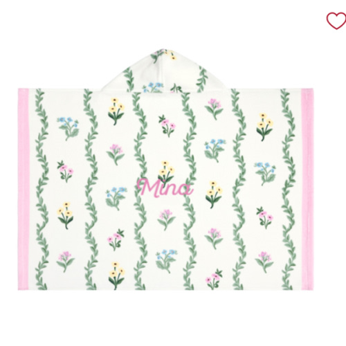 Stripe Floral Baby Beach Hooded Towel