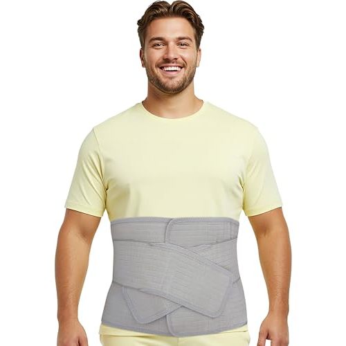 Abdominal Binder Post Surgery Tummy Tuck - Plus Size Postpartum Belly Band Wrap | Post C Section Belly Binder Recovery | Stomach Hernia Belt For Men or Women After Pregnancy, Hysterectomy XXL