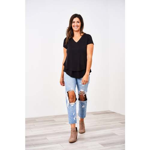 V-Neck Boyfriend Nursing Tee
