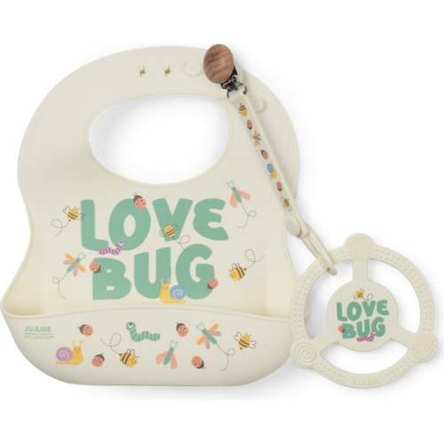Bib and Teether Baby Bundle, Love Bug - JuJuBe | Maisonette