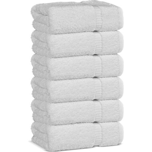 Chakir Turkish Linens | Hotel & Spa Quality 100% Cotton Premium Turkish Towels | Soft & Absorbent (6-Piece Hand Towels, White)