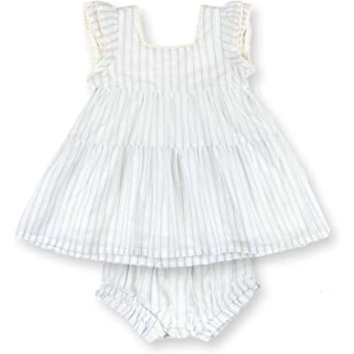 Hope & Henry Layette Baby Girl Woven Swing Top and Ruffle Bloomer 2-Piece Set