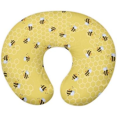 Forchrinse Bee,Yellow Nursing Pillow Cover for Baby Boys Girls,Soft Breastfeeding Pillow Cover Washable Infant Feeding Cushion Cover Easy to Clean