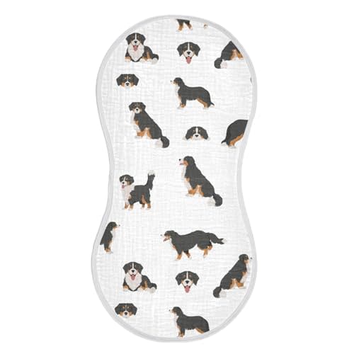 vvfelixl Burp Cloths Bernese Mountain Dog for Baby Boy Girls Baby Washcloths Burp Rags 1 Pack