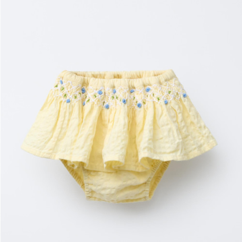 EMBROIDERED RUFFLE BOTTOMS - Vanilla | ZARA United States