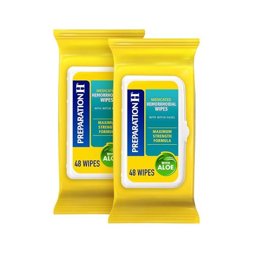 Preparation H Hemorrhoid Flushable Wipes with Witch Hazel for Skin Irritation Relief - 96 Count