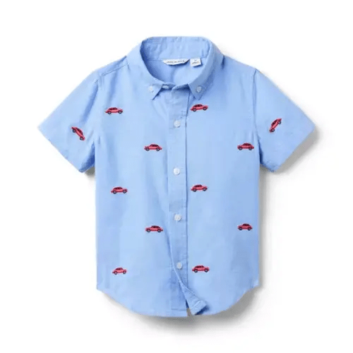 Boy Ocean Air The Embroidered Oxford Shirt by Janie and Jack