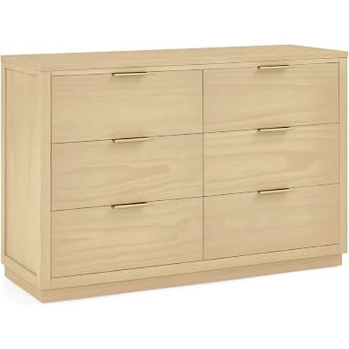 Delta Children Forever 6 Drawer Dresser, Fully Assembled - Naturals Collection, Natural Sandstone