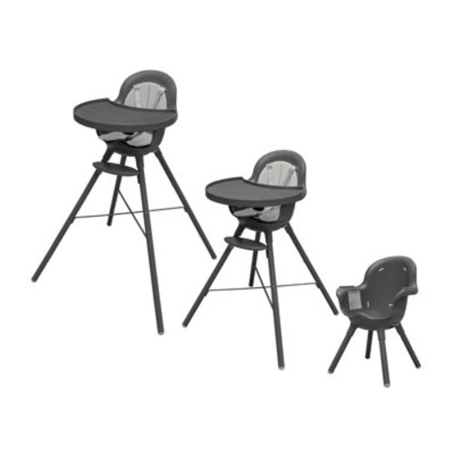 Boon Grub Adjustable Baby High Chair - Includes Dishwasher Safe Baby Seat - Convertible High Chair for Babies and Toddlers 6 Months to 6 Years - Gray