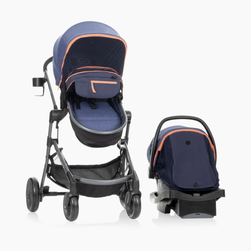 Evenflo Pivot Vizor Travel System with LiteMax Infant Car Seat - Promenade Blue