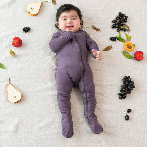 Zippered Footie in Currant