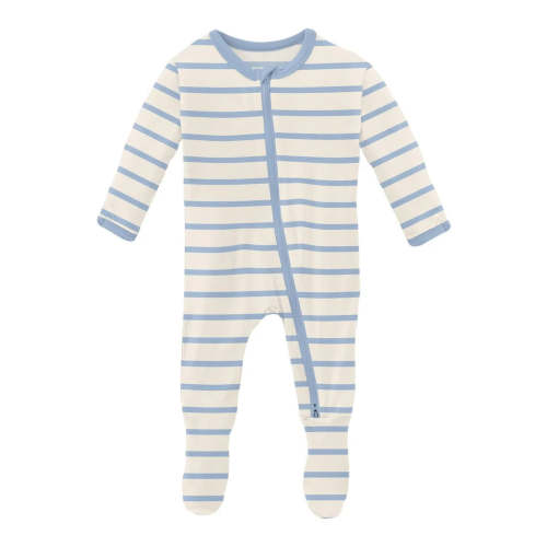Zipper Footie | Pond Sweet Stripe