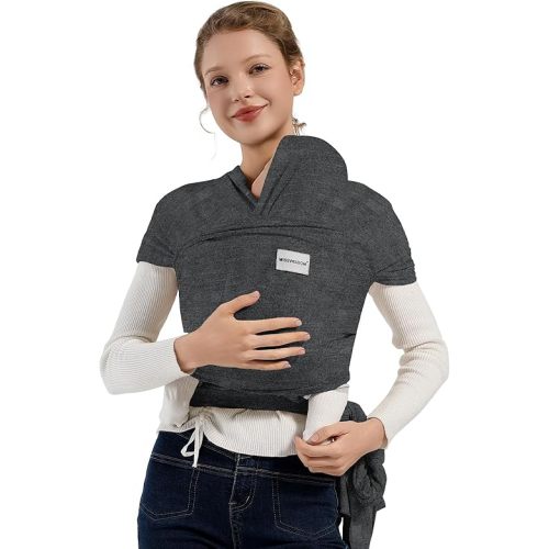 Baby Wraps Carrier, Baby Carrier Wrap Newborn Sling, Baby Wearing Wrap Newborn Wrap Carrier, Baby Sling Carriers for Newborn and Infant, Grey