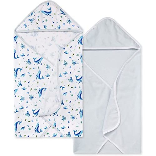 Amazon.com : Burt's Bees Baby - Hooded Towels, Absorbent Knit Terry, Super Soft Single Ply, 100% Organic Cotton,2 Count (Pack of 1) : Baby