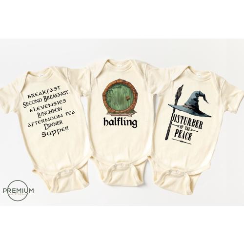 Halfling Onesie® Bundle | 3 Onesies® Included | 100% Premium Cotton | Includes Second Breakfast Disturber of The Peace and Halfling Onesies®