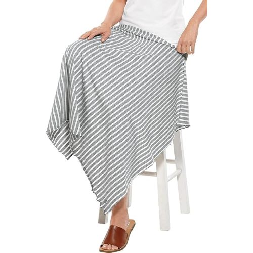 Coolibar UPF 50+ Savannah Sun Blanket - Sun Protective (One Size- Grey/White Stripe)