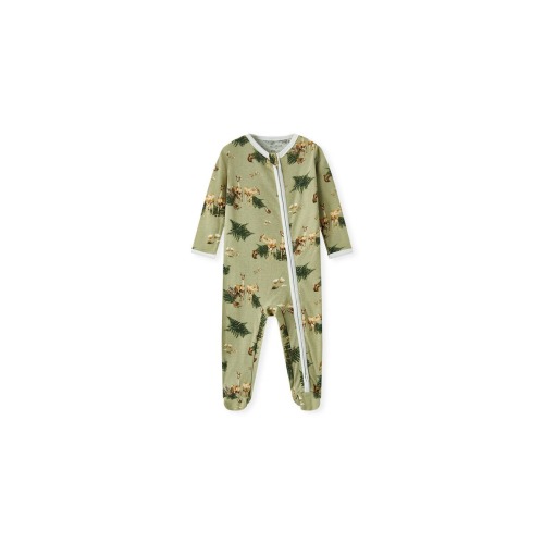 Organic Cotton Zipper Footed Romper, 0-3M