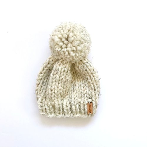 Hand Knitted Newborn Baby Beanie > Neutral Baby Beanie > Baby Beanie With Pom Pom > Chunky Knit Baby Hats > Baby Beanie > Knit Baby Hat