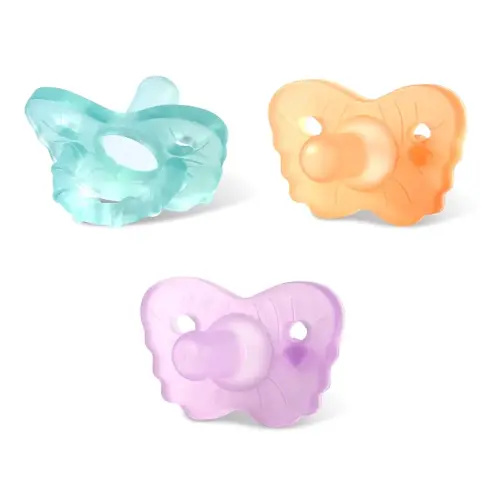 RaZbaby RaZzies Pacifier 3-Pack for Newborns &Infants 0m+ - Natural Nipple Shaped BPA Free Medical Grade Silicone - Nose Contoured Design - Lightweight, & Durable 1 Piece Design (Variety, 3-Pack)