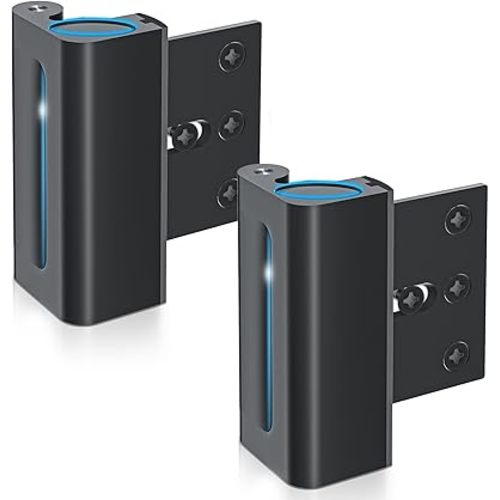 2 Pack Door Reinforcement Lock Withstands 800lbs of Force - Black Extra Proof Door Lock for Kids Safety with 8 Screws Prevents Unauthorized Entry,Add a Door Security Locks for Home Safety & Privacy