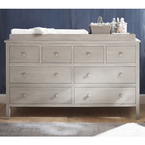 Emerson Extra Wide Dresser & Topper Set - Simply White - White - Crib Only - Simply White