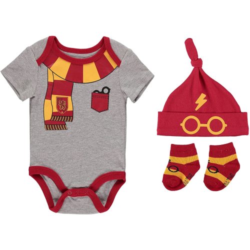 Harry Potter Baby Boys Clothing 3-Piece Set with Bodysuit, Hat, and Socks Gifts Baby Clothes