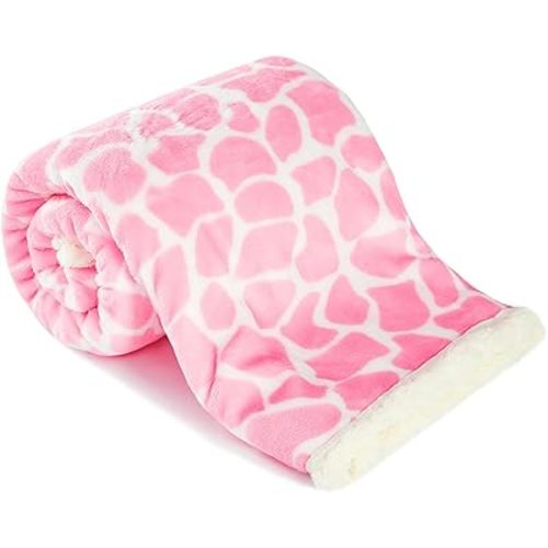 Nursery Bed Blankets Newborn Care Soft Receiving Blanket 30" x 40", Warm and Cozy for Baby Carrier Stroller Travel (Pink Ripple)