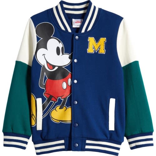 Toddler & Little Boy Kids' Mickey Mouse Letterman Jacket, 2T, Blue Multi