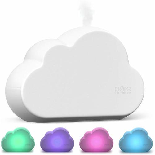 Pure Enrichment® MistAire™ Cloud - Ultrasonic Cool Mist Humidifier Lasts Up to 24 Hours, 8-Color Night Light for Child or Baby, Variable Mist, Whisper-Quiet Operation for Nursery or Bedroom, BPA Free