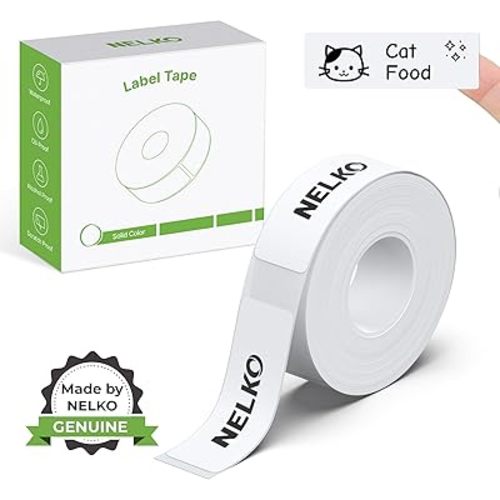 Nelko Genuine P21 Label Maker Tape, 14x40mm (0.55"x1.57"), Standard Laminated Thermal Label Tape Replacement, for Home Office, 180 Labels/Roll, White
