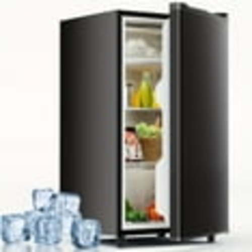 GIANNA Mini Fridge With Freezer 3.2 Cu.Ft Single Door Adjustable Thermostat, Low Noise, For Bedroom, Office, Dorm, Black