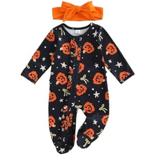 Halloween Newborn Baby Girl Clothes Infant Long Sleeve Romper Jumpsuit Bodysuit Christmas Outfits