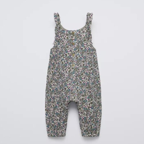 FLORAL PRINT OVERALLS - Greenish | ZARA United States