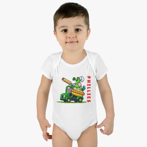 Phillie Phanatic Hotdog Cannon Baby Onesie (NB - 24M)