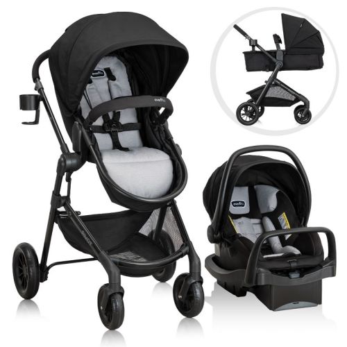 Evenflo Pivot Modular Travel System With Litemax Infant Car Seat With Anti-rebound Bar - Oxford Black