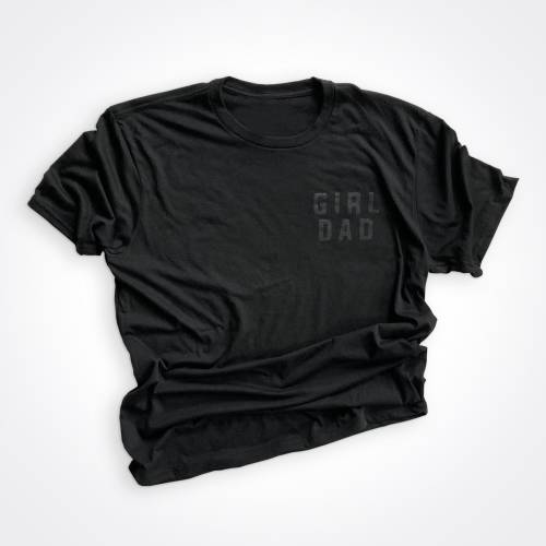 Girldad® Black on Black Left Chest Tee, Girl Dad, Girl Dad Gift, Girldad, Dad of Girl, dad of girls shirt, Gift for Dad, Dad Shirt