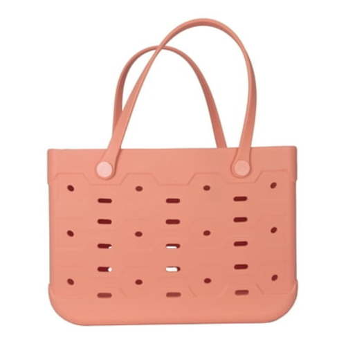 Mainstays Large Plastic Laundry Flex Tote, Melon Juice